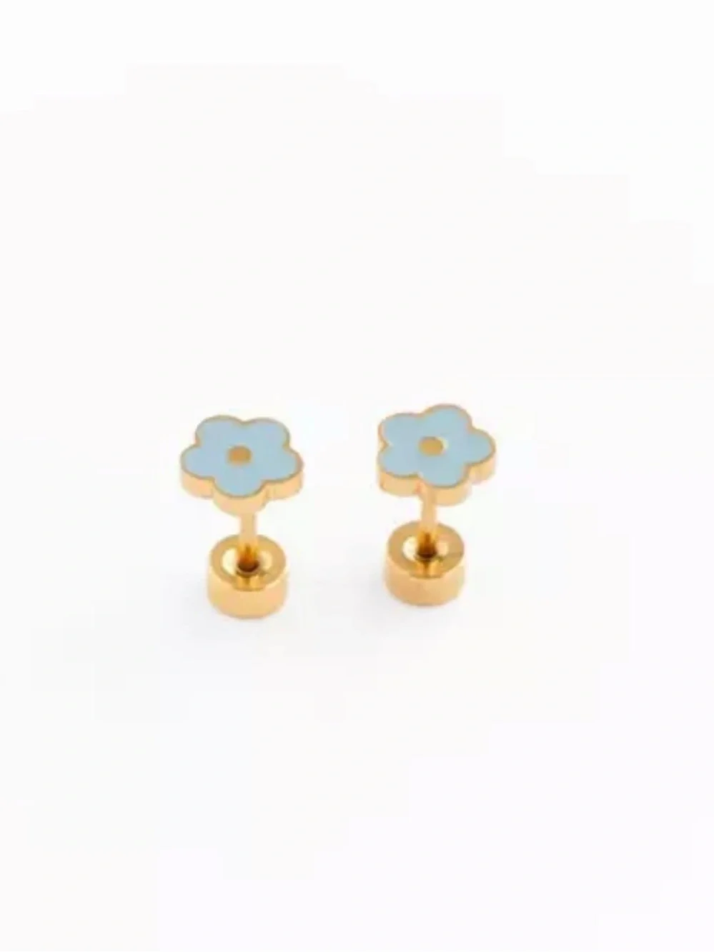 Baby blue flower earrings